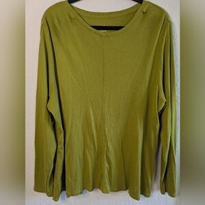 J. Jill Long Sleeve Tee 2X 100% Pima Cotton Tunic Length Crew Neck Excellent